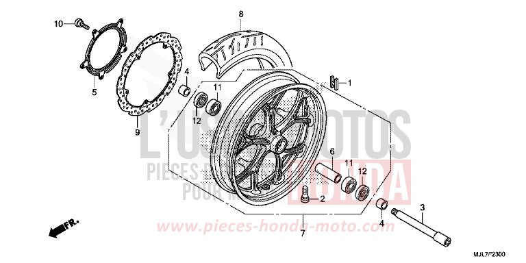 ROUE AVANT de Integra 750 MAT BULLET SILVER (NH389) 2014
